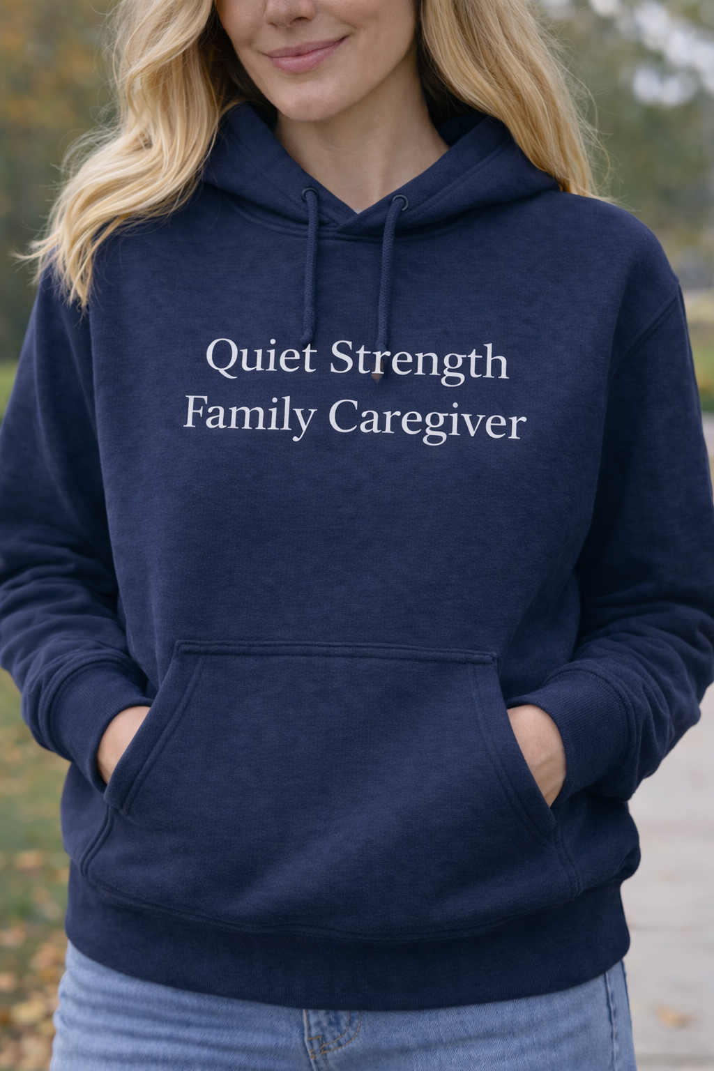 Caregiver Hoodie - "Quiet Strength Family Caregiver" Thoughtful Gift for Caregivers, Meaningful Family Caregiver Gift