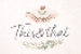Logo with hands holding a heart and leaves on a light pink background